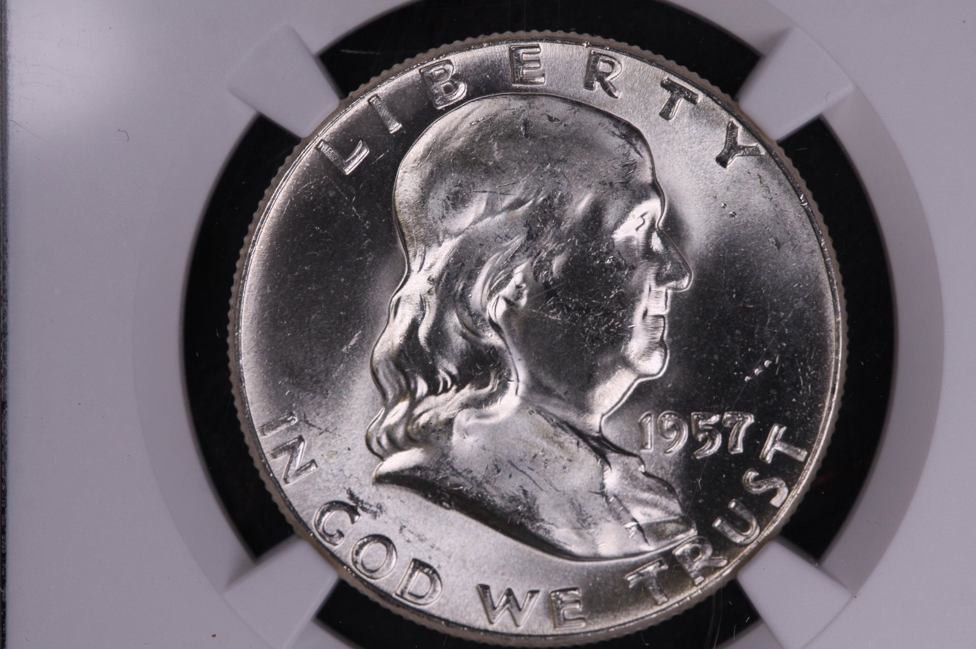 1957 Franklin Half Dollar, NGC Graded MS63 Uncirculated Coin, Store #GHR177
