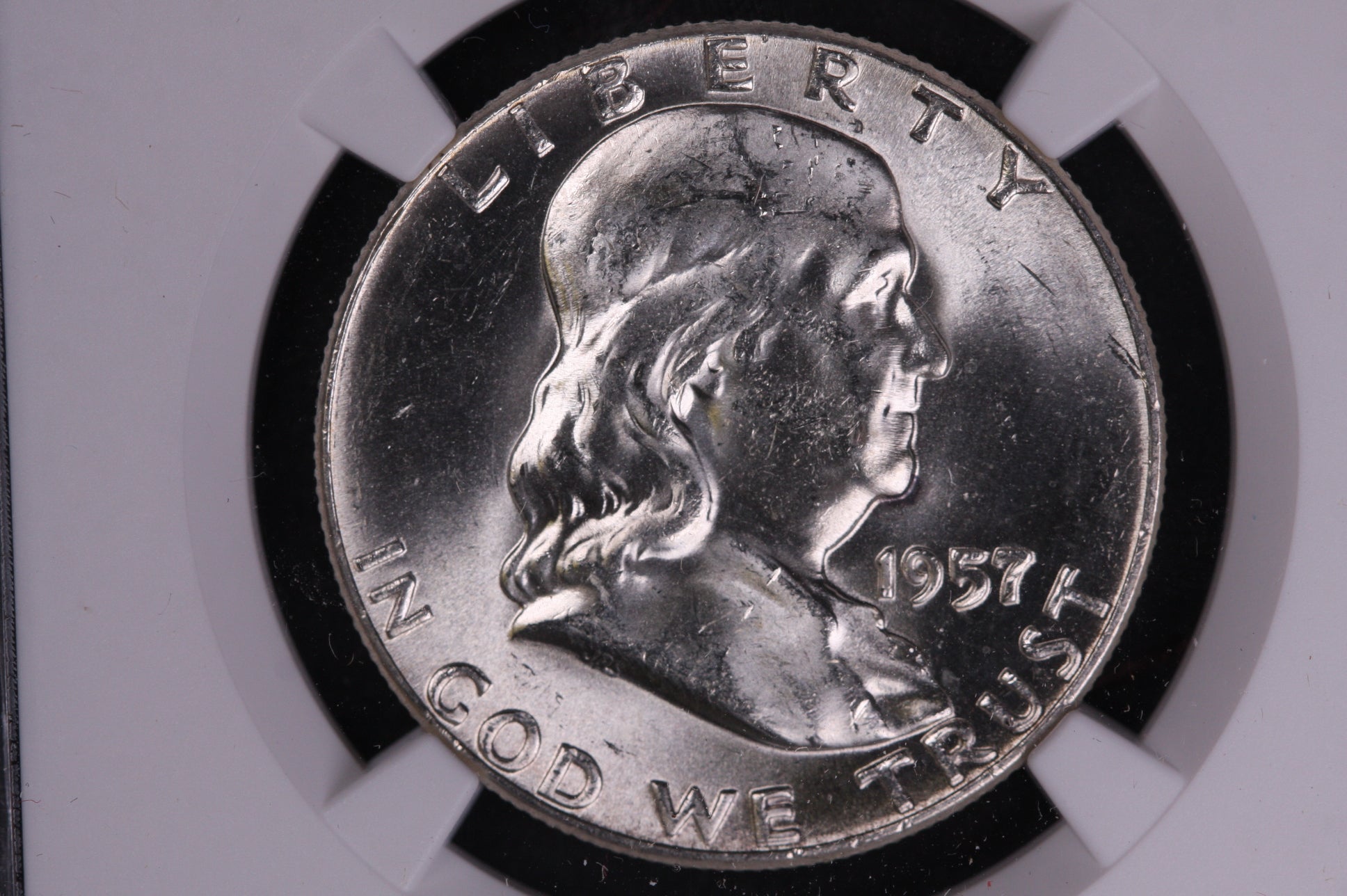 1957 Franklin Half Dollar, NGC Graded MS63 Uncirculated Coin, Store #GHR177