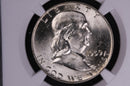 1959-D Franklin Silver Half Dollar, Affordable Graded NGC MS63 FBL., Coin, Store