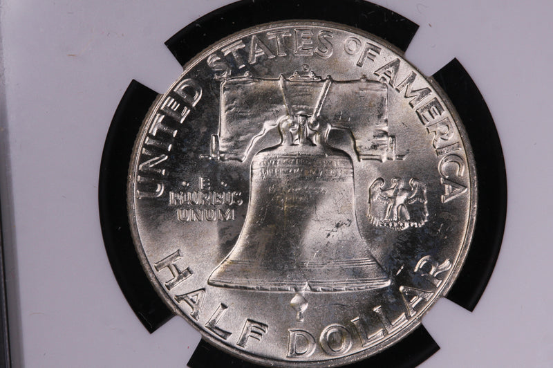 1959-D Franklin Silver Half Dollar, Affordable Graded NGC MS64 FBL., Coin, Store