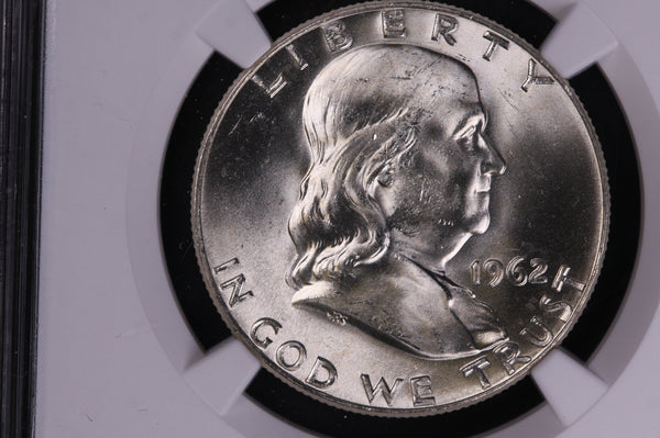 1962-D Franklin Silver Half Dollar, Affordable Graded NGC MS64., Coin, Store #230721020