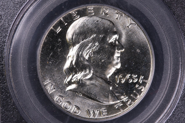 1963-D Franklin Silver Half Dollar, Affordable Graded PCGS MS64., Coin, Store #230721021