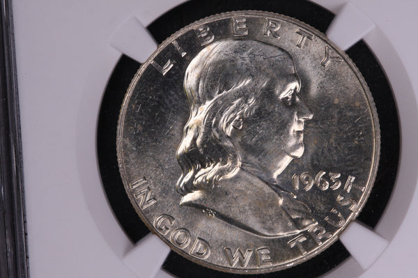 1963-D Franklin Silver Half Dollar, Affordable Graded NGC MS63., Coin, Store #230721022