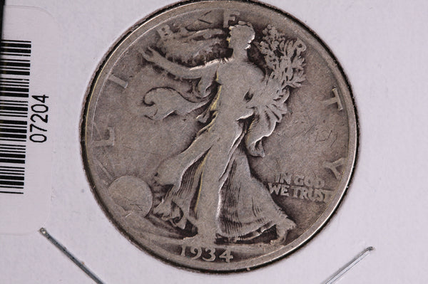 1934 Walking Liberty Half Dollar.  Circulated Condition. Store #07204