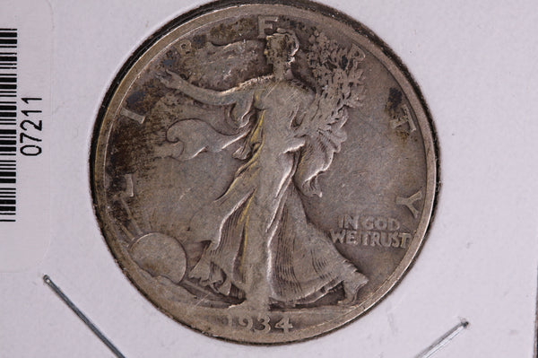 1934-S Walking Liberty Half Dollar.  Circulated Condition. Store #07211