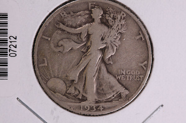 1934-S Walking Liberty Half Dollar.  Circulated Condition. Store #07212
