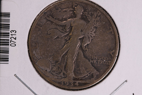 1934-S Walking Liberty Half Dollar.  Circulated Condition. Store #07213