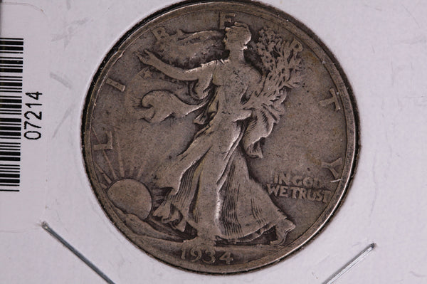 1934-S Walking Liberty Half Dollar.  Circulated Condition. Store #07214