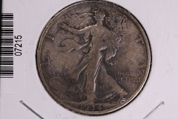 1934-S Walking Liberty Half Dollar.  Circulated Condition. Store #07215