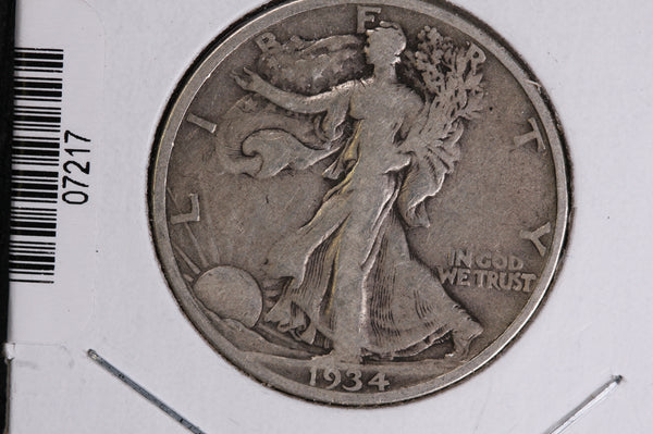 1934-S Walking Liberty Half Dollar.  Circulated Condition. Store #07217