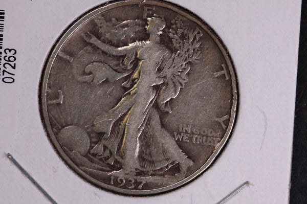 1937 Walking Liberty Half Dollar.  Circulated Condition. Store #07263