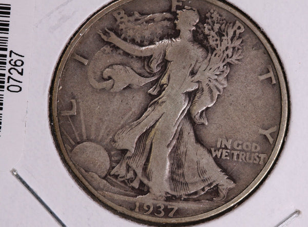 1937 Walking Liberty Half Dollar.  Circulated Condition. Store #07267
