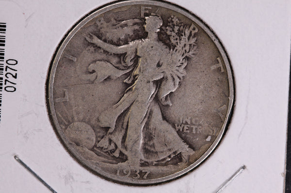 1937-D Walking Liberty Half Dollar.  Circulated Condition. Store #07270