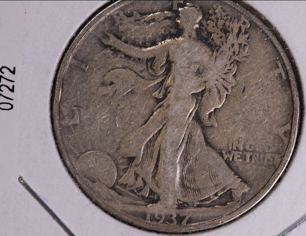 1937-S Walking Liberty Half Dollar.  Circulated Condition. Store #07272