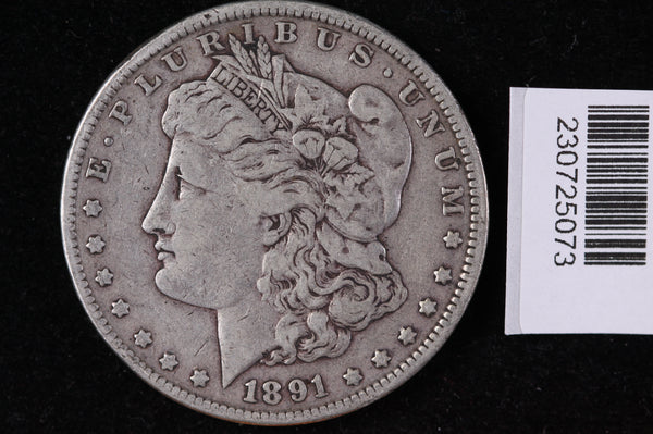 1891 Morgan Silver Dollar, Average Circulated Condition, Store #230725073