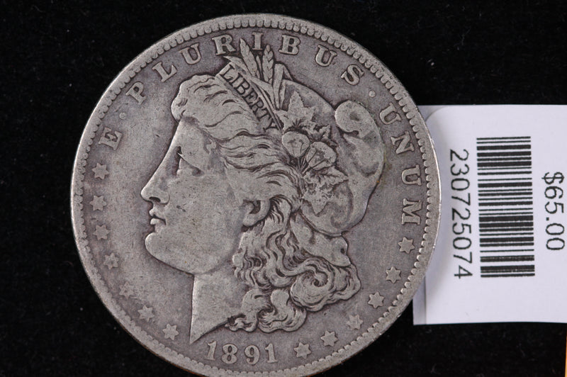 1891-O Morgan Silver Dollar, Average Circulated Condition, Store