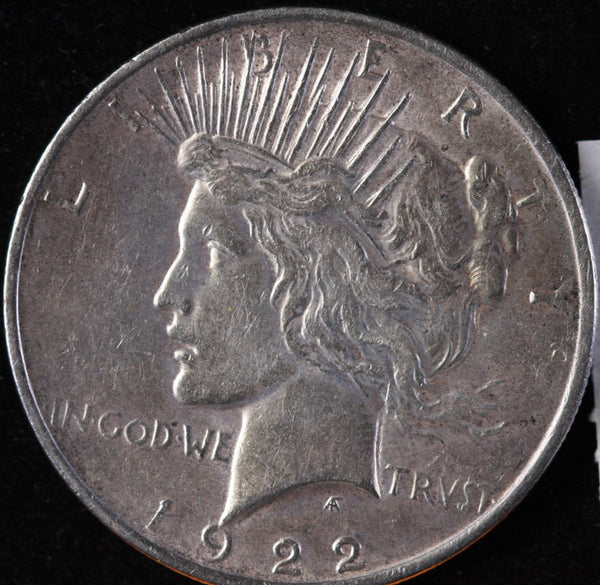 1922 Peace Silver Dollar, About Uncirculated Coin, Store #DR0485