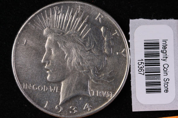 1934 Peace Silver Dollar, Affordable Collectible Coin, Store #15367
