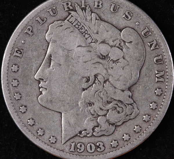 1903-S Morgan Silver Dollar, Very Good Circulated Coin, Store #DR0418