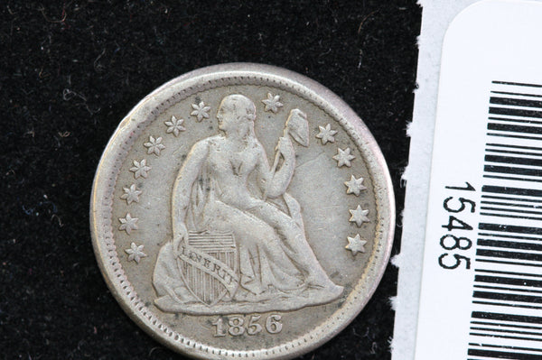 1856 Seated Liberty Silver Dime, Affordable Small Date.  Store #15485