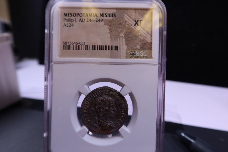 Mesopotamia, Nisibis, Phillip 1, 224-249 AD. NGC Certified XF. Store