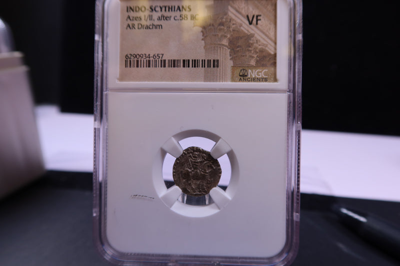 Indo-Scythians, Azes I/II after 58 BC, Drachma,  NGC Certified VF. Store