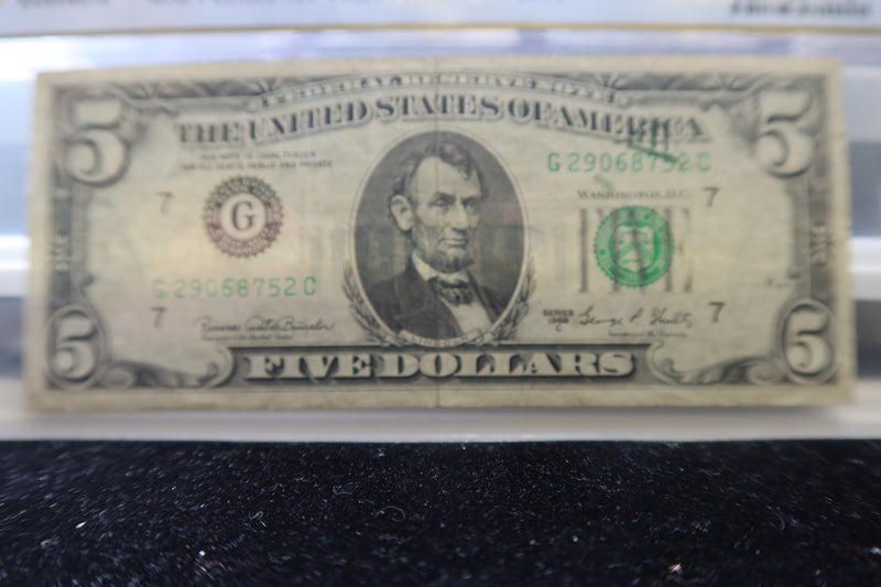1969-C, $5 Federal Reserve Note, PCGS Graded, Error Note, Store