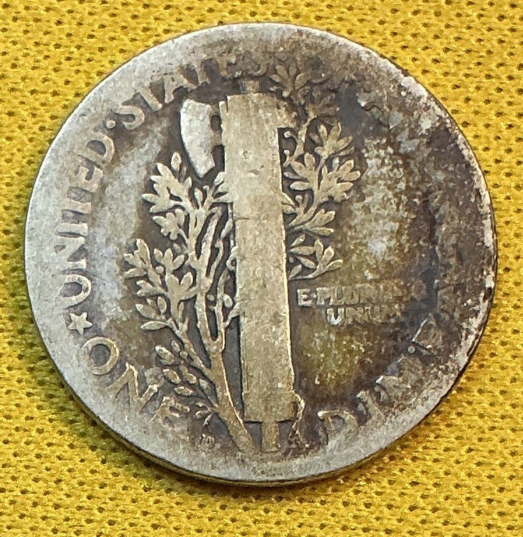 1929-D Mercury Dime, About Good Circulated Coin, Store #DE1189