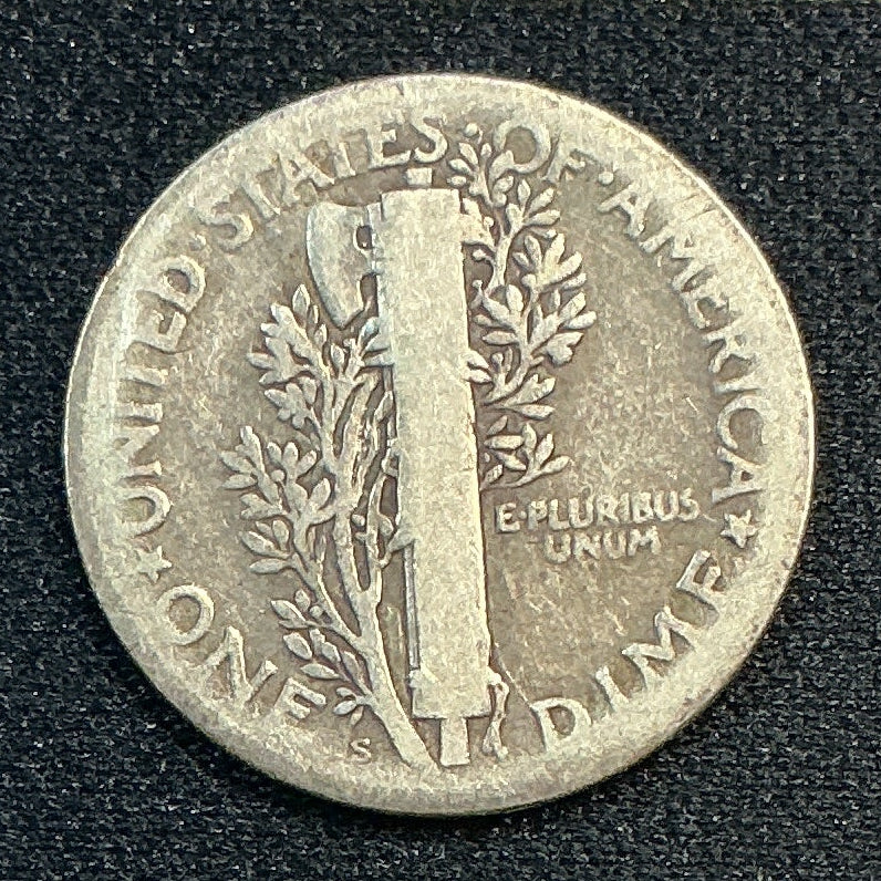 1926-S Mercury Dime, About Good Circulated Coin, Store #DE1170