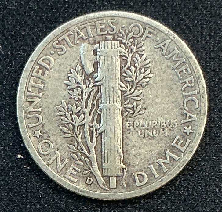 1937-D Mercury Dime, Very Fine Circulated Coin, Store #DE1252