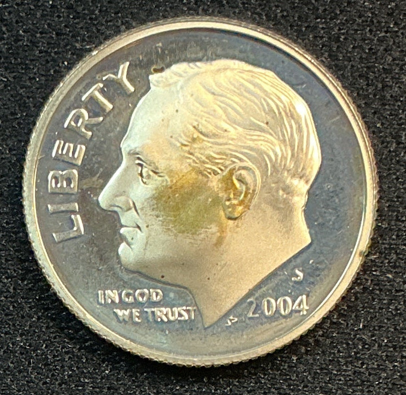 2004-S Roosevelt Silver Dime, Proof Mint State Uncirculated Coin, Store #DE0834