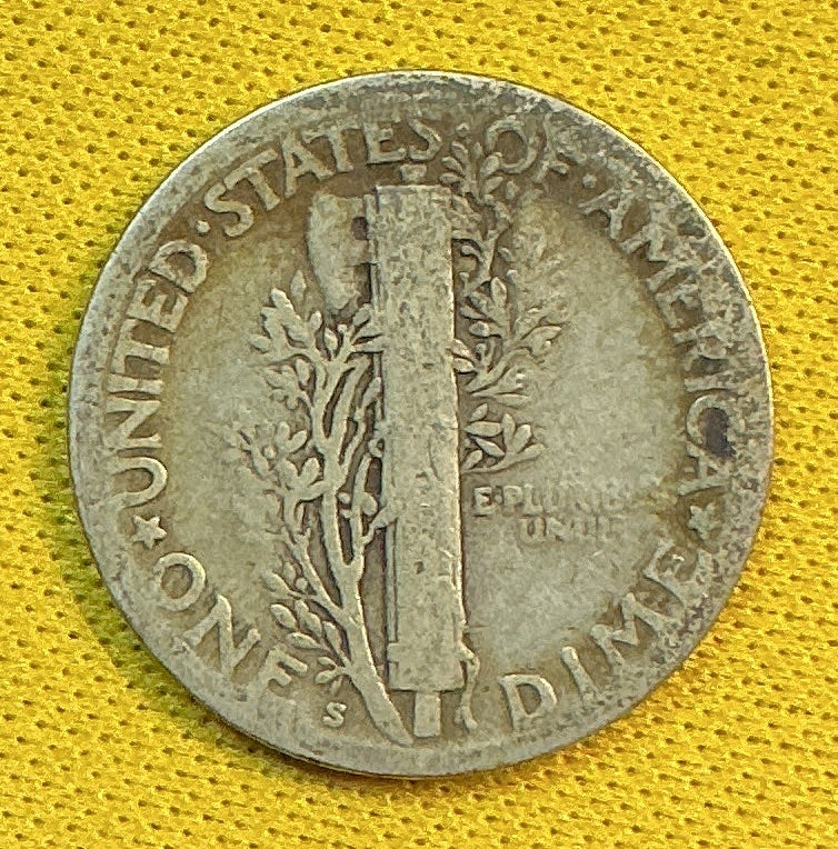 1925-S Mercury Dime, Fine Circulated Coin, Store #DE1152