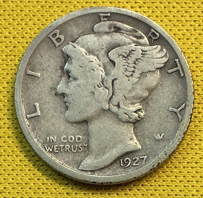 1927-S Mercury Dime, Very Fine Circulated Coin, Store #DE1180