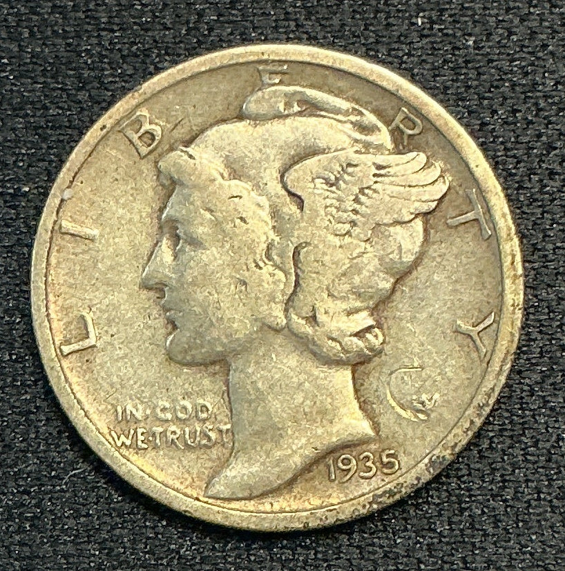 1935-D Mercury Dime, Fine Circulated Coin, Store #DE1214