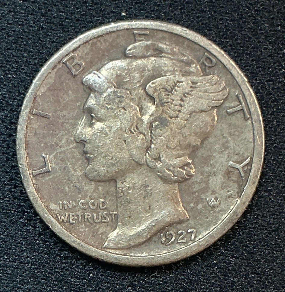 1927 Mercury Dime, Fine Circulated Coin, Store #DE1172