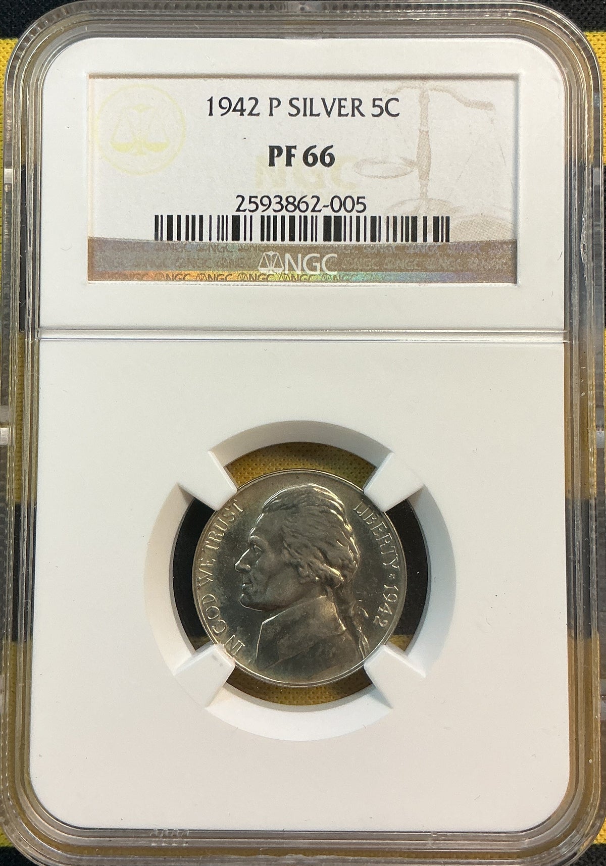 1942-P Jefferson Silver War Nickel, NGC PF-66, Store# NL1501