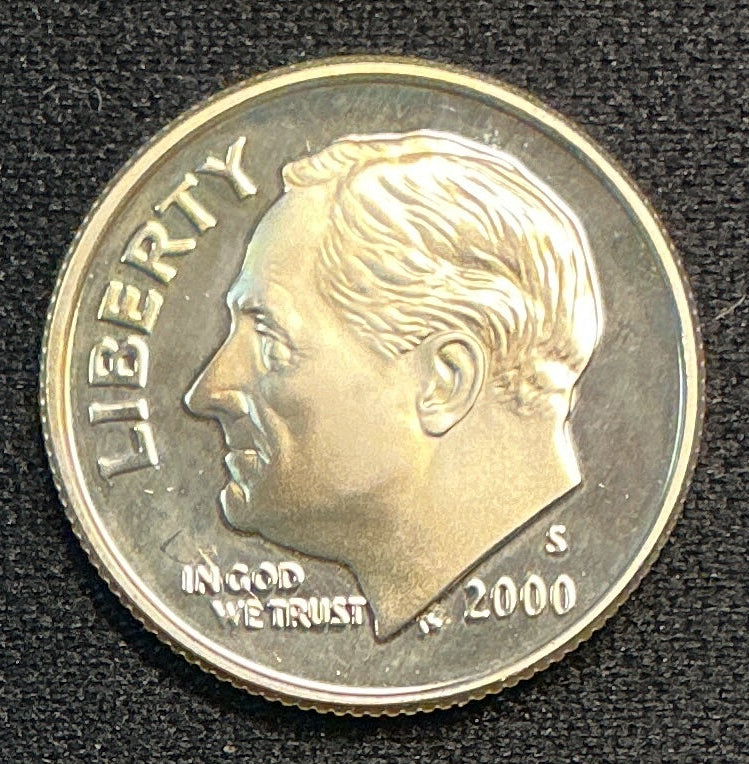 2000-S Roosevelt Silver Dime, Proof Mint State Uncirculated Coin, Store #DE0819