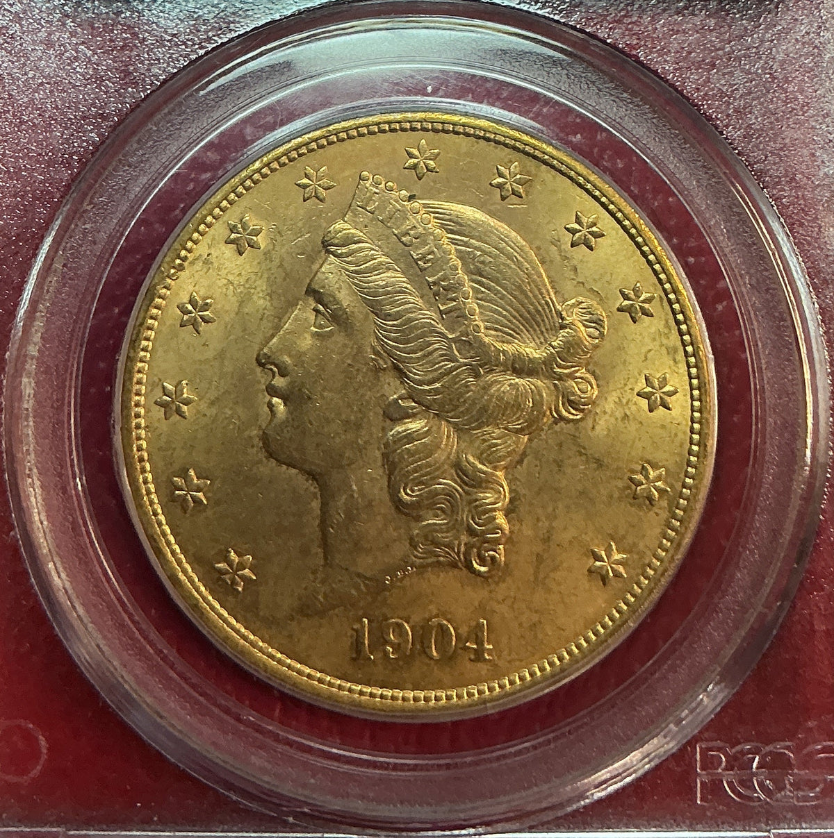 1904 $20 Liberty, Double Eagle Gold Coin, PCGS MS-62, Store# G0059