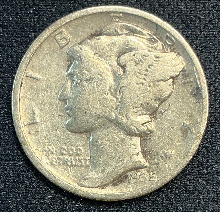 1935 Mercury Dime, Good+ Circulated Coin, Store #DE1209