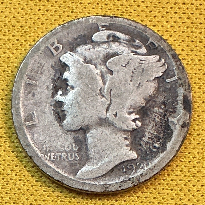 1929-D Mercury Dime, About Good Circulated Coin, Store #DE1189