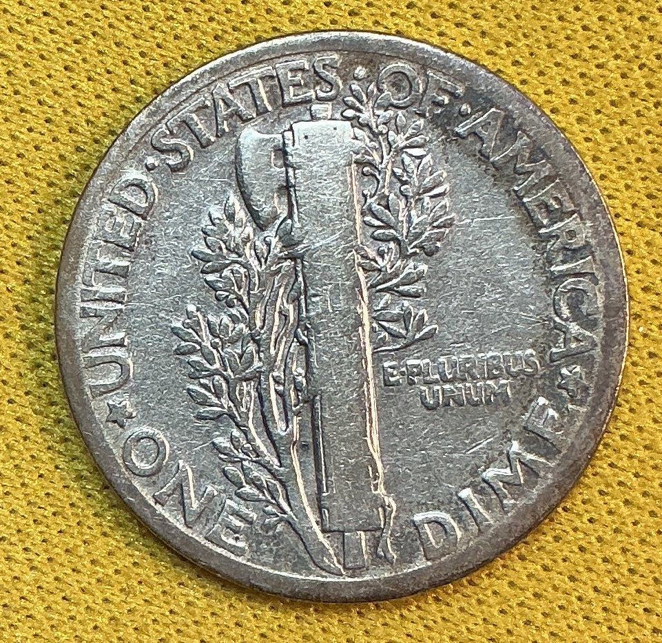 1929 Mercury Dime, Very Good Circulated Coin, Store #DE1187