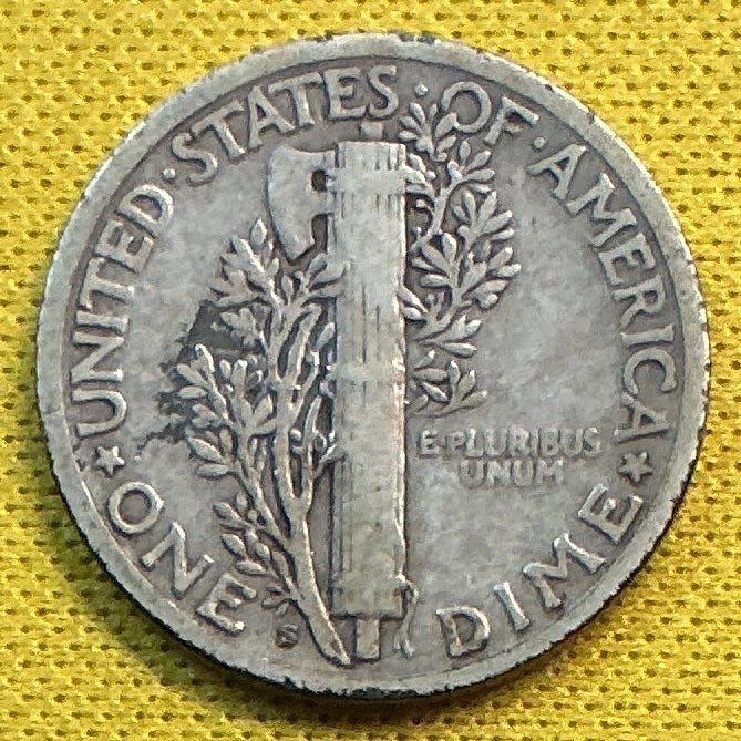 1927-S Mercury Dime, Very Fine Circulated Coin, Store #DE1180