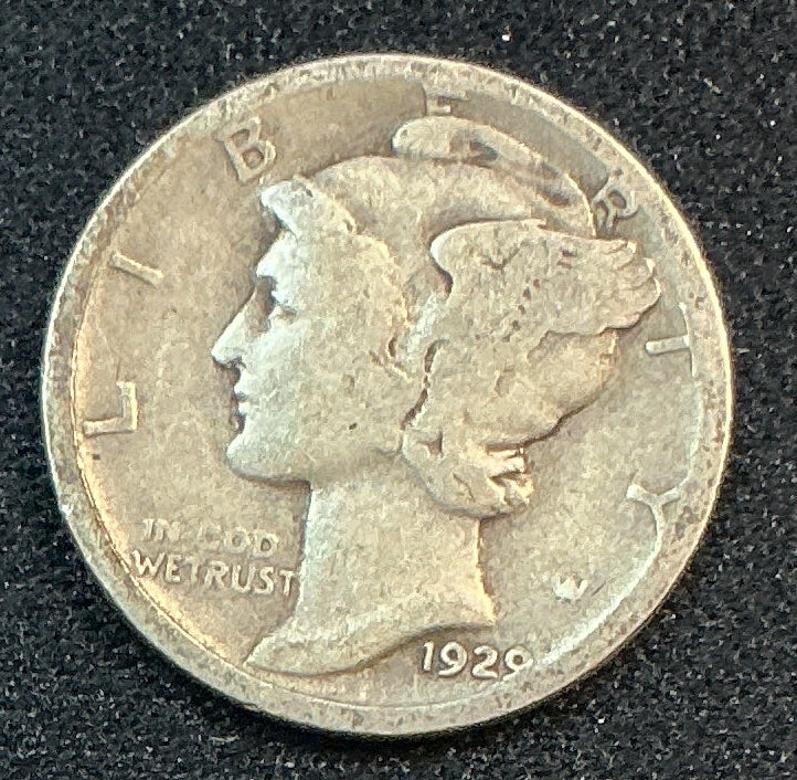 1929-D Mercury Dime, Good Circulated Coin, Store #DE1190