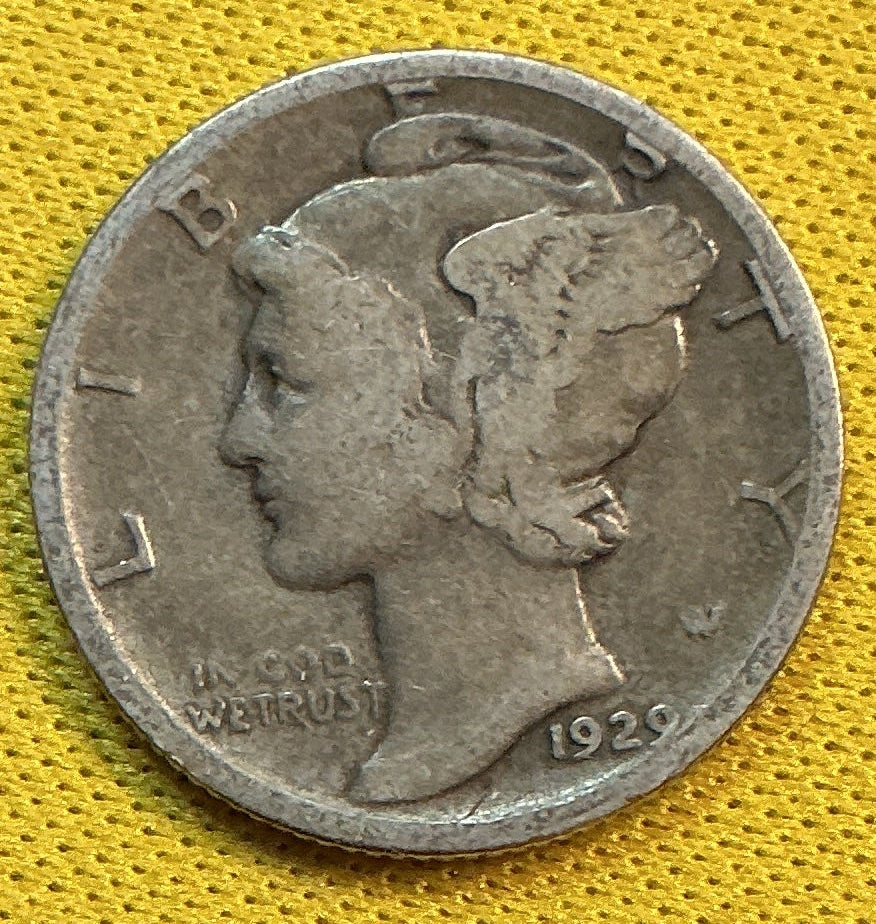 1929-S Mercury Dime, Good Circulated Coin, Store #DE1196