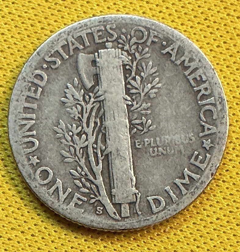 1929-S Mercury Dime, Good Circulated Coin, Store #DE1196
