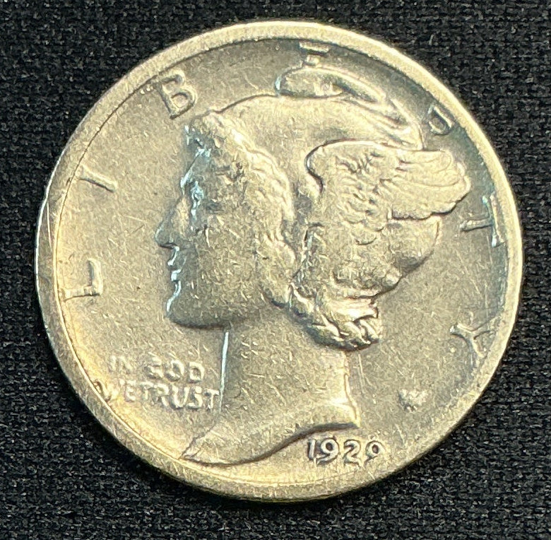 1929-D Mercury Dime, Very Fine Circulated Coin, Store #DE1193