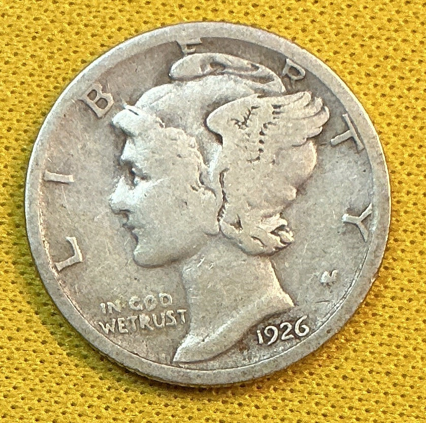 1926-S Mercury Dime, Good Circulated Coin, Store #DE1167