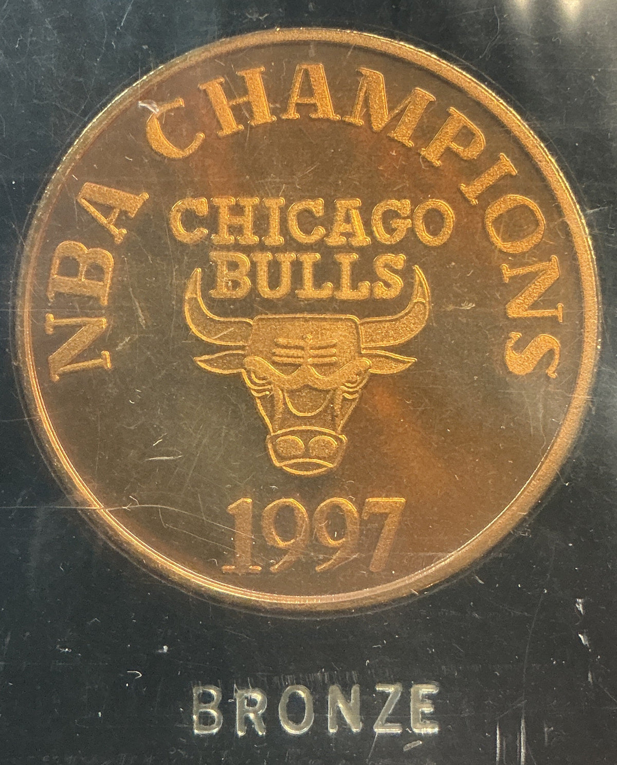 Chicago Bulls 1997 NBA Champions Proof Set! Two 1 Oz .999 Silver, one Bronze! Store# NBA022