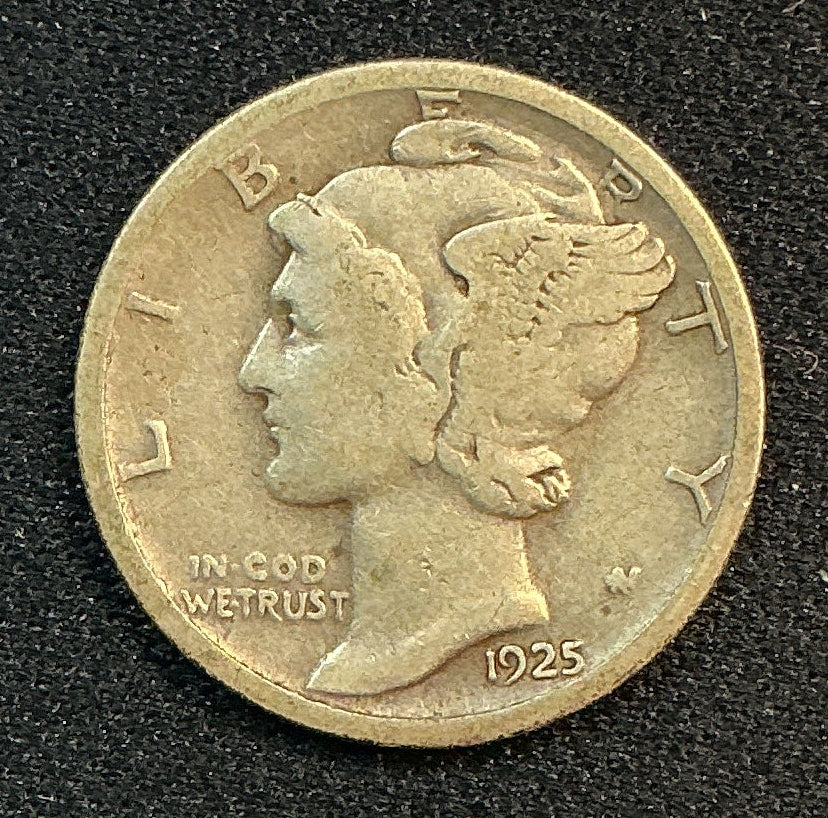 1925-S Mercury Dime, Fine Circulated Coin, Store #DE1153