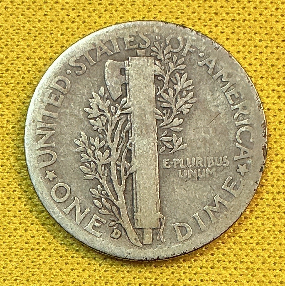 1937-D Mercury Dime, About Good Circulated Coin, Store #DE1250